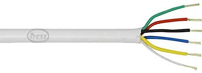 Merriway BH05697 6-Core Round Burgler Intruder Alarm Security Cables, White, 10 Metres (33 feet)