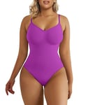 SHAPERX Body Gainant Femme Gaine Amincissant Ventre Plat Sculptant Minceur Shapewear Invisible Bodysuit Top, UK-SZ5215-Liatris-XXS/XS