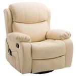 PU Leather Recliner Chair with Massage and Heat Swivel Rocking Chair