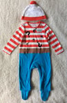 Baby Boys Where's Wally ? All In One Babygrow Outfit/Fancy Dress Costume 18-24m