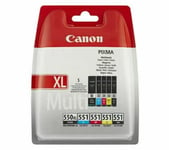 Original Canon PGI-550XL BK & CLI-551 BCMY Ink Cartridges Multipack Pixma MG6450