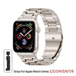 Rostfritt stålarmband för Apple Watch Band 45 mm Ultra 49 mm 41 mm 40 mm 44 mm - Metallarmband för Iwatch Series 9 8 7 6 5 Starlight