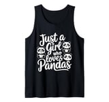 Mens Pandas Just A Girl Who Loves Pandas Funny Animals Lover Girl Tank Top