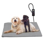 Toozey Dog Heat Pad Electric 120 * 70cm, 4 Adjustable Timer & 6 Adjustable Temperature, Safe Pet Heating Pad Mat with Crystal Velvet Cover, Waterproof, Ideal for Whelping/Puppy/Dogs and Cats, XXL