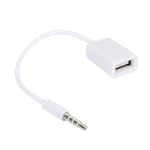 3.5mm Male AUX Audio Plug Jack To USB 2.0 Female Converter Cable Cord Car1529