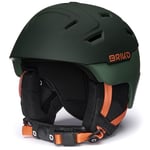 Briko Helmet Adulte Unisexe, Matt Timber Green-Cutty Sark Green-Pomégrenat Orange, M/L