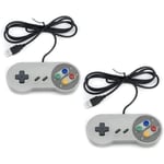 2 Pack Snes-NES Imitation Controller USB - Manette de Jeu rétro Classique Compatible avec PC de Jeu, Ordinateur, Ordinateur P[J15]