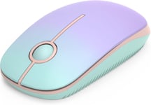 Souris Sans Fil, Grande Compatibilité 2.4 G, Souris Silencieuse, Autonomie De 18 Mois, Précision De 1600 Dpi, Souris Lisse Pour Pc, Ordinateur Portable Et Windows/Mac/Linux,Dégradé[MOU141835]