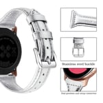 Samsung Galaxy Watch FE Smalt armband i äkta läder, silver