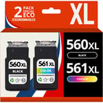 Pack 2 cartouches compatibles avec CANON PG-560 XL/CL-561 XL - 123CONSOMMABLES - Topromo