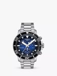 Tissot T1204171104101 Men's Seastar 1000 Date Metal Strap Watch, Silver/Blue