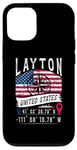 Coque pour iPhone 12/12 Pro Layton Drapeau des États-Unis Coordonnées GPS Layton