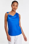 Quiz Womens Royal Blue Satin Vest Top - Size 10 UK