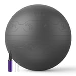 PROIRON Ballon Grossesse 65CM Swiss Ball Ballon Pilates Balles d'exercices Fitness Très épais, Ballon de Gym avec Pompe Rapide avec modèle d’Action, Anti-éclatement et Anti-dérapant Yoga Ball