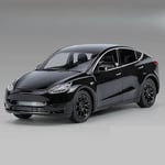 1/32 Tesla Model S Leksaksbil Modell, Diecast Legering Metall Miniatyr Ljud & Ljus Pull Back 1:32 Samling Present För Pojke Barn Black