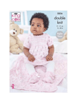 King Cole Little Treasures Baby Dress, Cardigan, Blanket and Booties Knitting Pattern, 5856