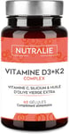 Vitamine D3 10000 IU + K2 MK7 - Système Immunitaire, Os Et Muscles - Vitamine D