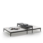 Flexform - Pico Coffee Table Chrome Base Emperador Top - Sofabord - Brun - Metall/Stein