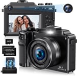 4K Digital Camera for Photography,64MP Vlogging Camera for Youtube,Multi-Filters