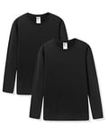 LAPASA Lot de 1 ou 2 Maillot de Corps Haut Thermique Homme Doublure Polaire Haut sous-Vêtement à Manches Longues - LÉGER ET Chaud ,M09: Lot de 2 Noir (Léger),XXL