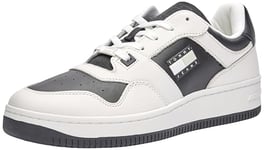 Tommy Jeans Homme TJM Retro Basket Cupsole Tumble EM0EM01513, White (Ecru), 42 EU