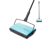 CLEANHOME MANUAL CARPET SWEEPER BRUSH CORDLESS RUG CLEANER DUSTER BROOM-BLUE