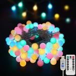 Globe String Lights Sovrum, 100 Led Fairy Lights Plug in, Indoor Stri Red White and Blue 50 LED USB