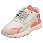 adidas Nite Jogger Womens White Pink Fashion Trainers - 5.5 UK