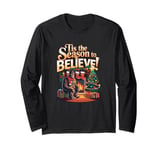 Tis the Season to Believe Bigfoot Holiday Sasquatch Long Sleeve T-Shirt