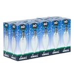 10 X Leuci Ampoule Bougies 60W E14 Mat Ampoule 60 Watt B35 Blanc Chaud Dimmable