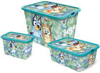 Bluey Set of 3 Toy Storage Boxes