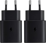 2 Pack 25w Usb C Chargeur Rapide Pour Samsung Galaxy S24 S23 S22 S21 S20 Plus Ultra S24+ S23+/Z Fold 5/4/ Z Flip 5/4 5g/ Note20/10/A54 A53/ Iphone,Ipad,Tablet,Adaptateur De Charge Secteur