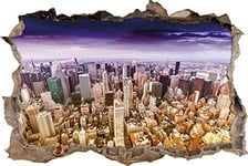 pixxp Rint 3D WD 2592 _ 62 x 42 New York – Vue du Toit de l'empire State Building percée 3D Sticker Mural Mural en Vinyle, Multicolore, 62 x 42 x 0,02 cm