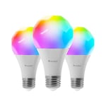 Nanoleaf Essentials Pack de 3 Ampoules LED E27 Connectées RGBW - Lampes Intelligentes Thread & Bluetooth , Compatible Google Home Apple, Synchro Musique et Ecran, pour Salon Chambre ou Bureau Gaming