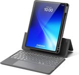 Clavier Ipad Air 11 Pouces 2024, Ipad Pro 11 Clavier Avec Trackpad, Backstand ?tui Clavier Robuste Pour Ipad Air 5/4, Azerty, ?tui Magn?tique D?tachable, Support R?glable 15-180?, Gris