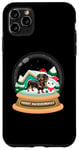 Coque pour iPhone 11 Pro Max Dachshund Santa Funny Xmas Lights Merry Christmas Snowball