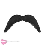 Black Stick On Moustache Multi Pack Lot Mexican Wild West 1970s Fancy Dress