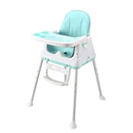 WGXQY High Chair,3-In-1 Portable Highchair,Toddler Booster Seat,Baby Feeding Chair with Tray (Blue),A