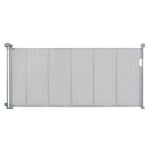 VEVOR Barrière de Sécurité Extensible Jusqu’à 195 cm Hauteur 87 cm Barrière Rétractable pour Bébés Ouverture d’Une Seule Main Clôtures en Mailles pour Enfants Chiens Chats Couloir Escalier Salon Gris