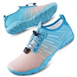 SIMARI WP001 Chaussures aquatiques de sport à séchage rapide pour la natation, la plongée, le surf, la piscine, la plage, la marche, le yoga, 236 Bleu, 36 2/3 EU