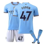 Haaland 9 Jersey Hemma 2022-2023 Ny säsong Manchester City Fc Fotboll T-shirts Set W 22 23 Foden 47 adults S(165-170CM)