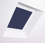 Bloc Skylight Blind 7 (78/140) for Fakro Roof Windows, Navy Blackout - White Aluminium Frame