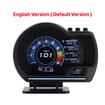 Ordinateur de bord de voiture OBD2 + GPS Hud,affichage tête haute,affichage automatique,jauge HUD de voiture intelligente,compteur de vitesse,odomcirculation numérique,alarme - Type Eglish Version