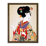 Chikanobu True Beauty Kimono Japan Large Framed Art Print Poster Wall Decor 18x24 inch