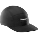 Salomon Bonatti Waterproof Five Panel Unisex Cap, Waterproof Protection, Trail Running, Hiking Walking, Lightweight Comfort, and Fresh Style, Black, One Size