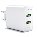 CSL - 36W Chargeur 2 ports Quick Charge 3.0 | Bloc d'alimentation USB 6000mA Total | Fonction de charge rapide | Smart Charge + Solid Charge | pour iPhone iPad Samsung Galaxy Nexus HTC Motorola LG UVM