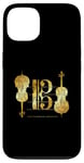 Coque pour iPhone 13 Violoncello Clef de Ténor (Jaune Ancien) Cello