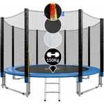 Trampoline extérieur rond Ø305cm max. 150kg set complet filet de sécurité porte d'entrée échelle jardin robuste accessoires