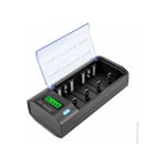 Chargeur universel piles ready pour 4AA/AAA/C ou d et 2x9V NiMH/NiCd - Prise eu et uk - NX