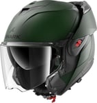 SHARK, Casque Moto Modulable OXO BLANK Dark Green Mat G02, XL